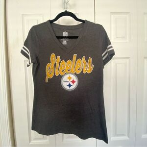 Pittsburgh Steelers NFL Women's Medium Team Apparel Short Sleeve T-Shirt Gray